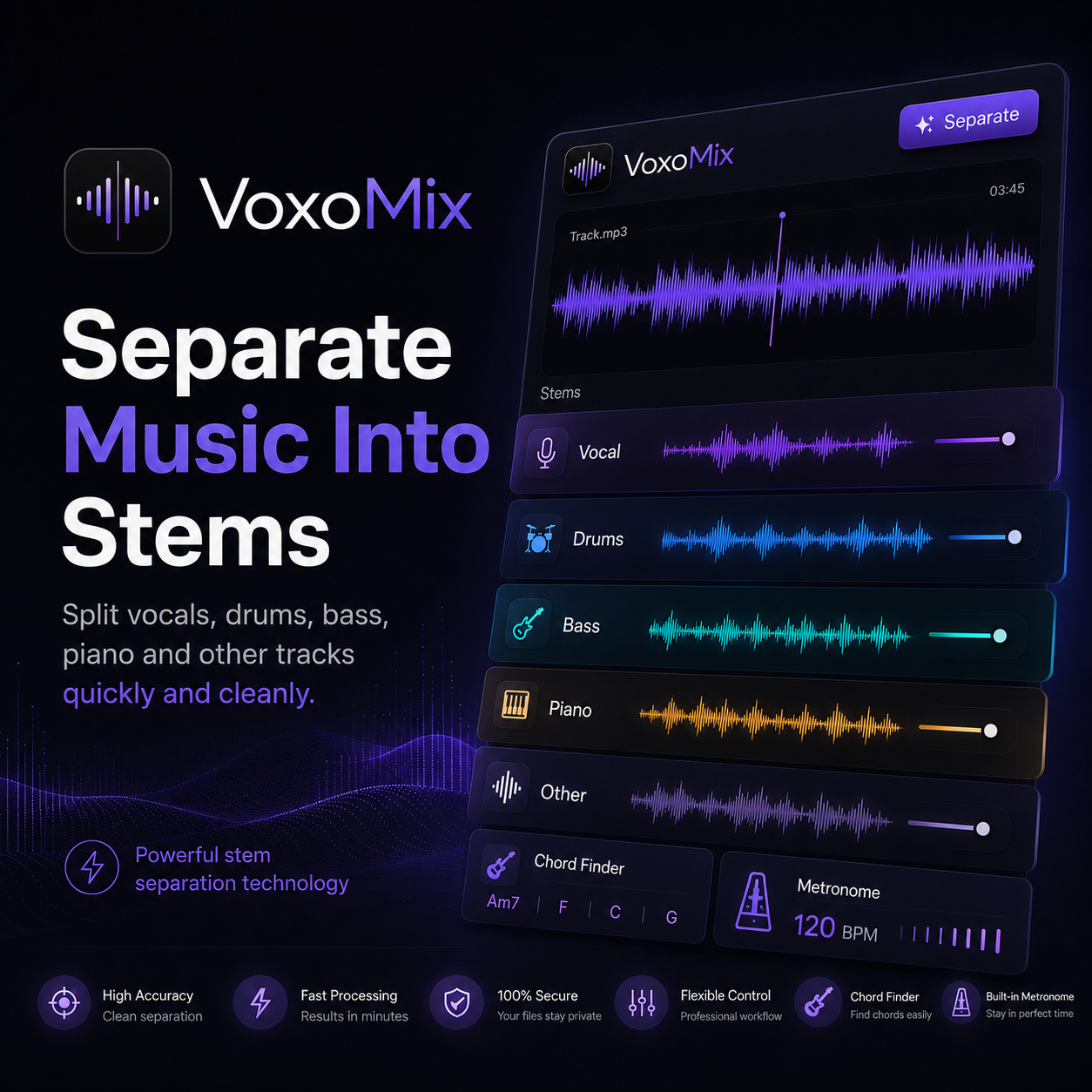VoxoMix - Separate Music Into Stems